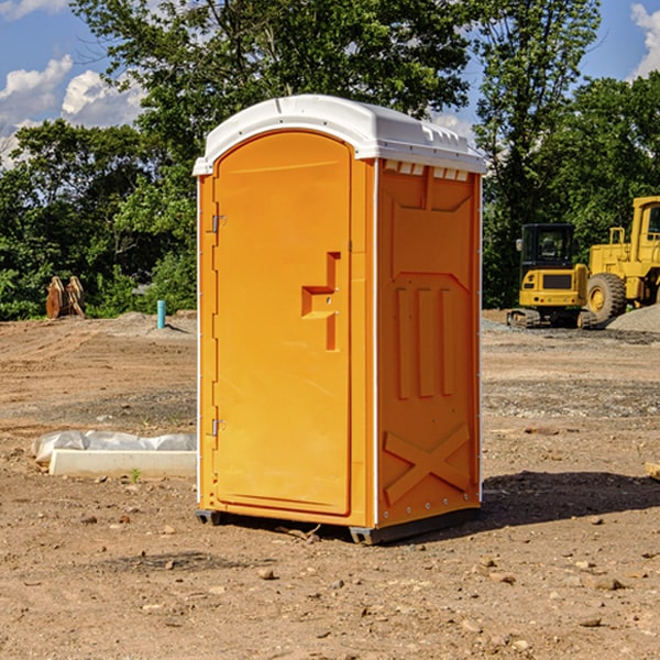 can i customize the exterior of the porta potties with my event logo or branding in Alum Bank